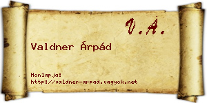 Valdner Árpád névjegykártya